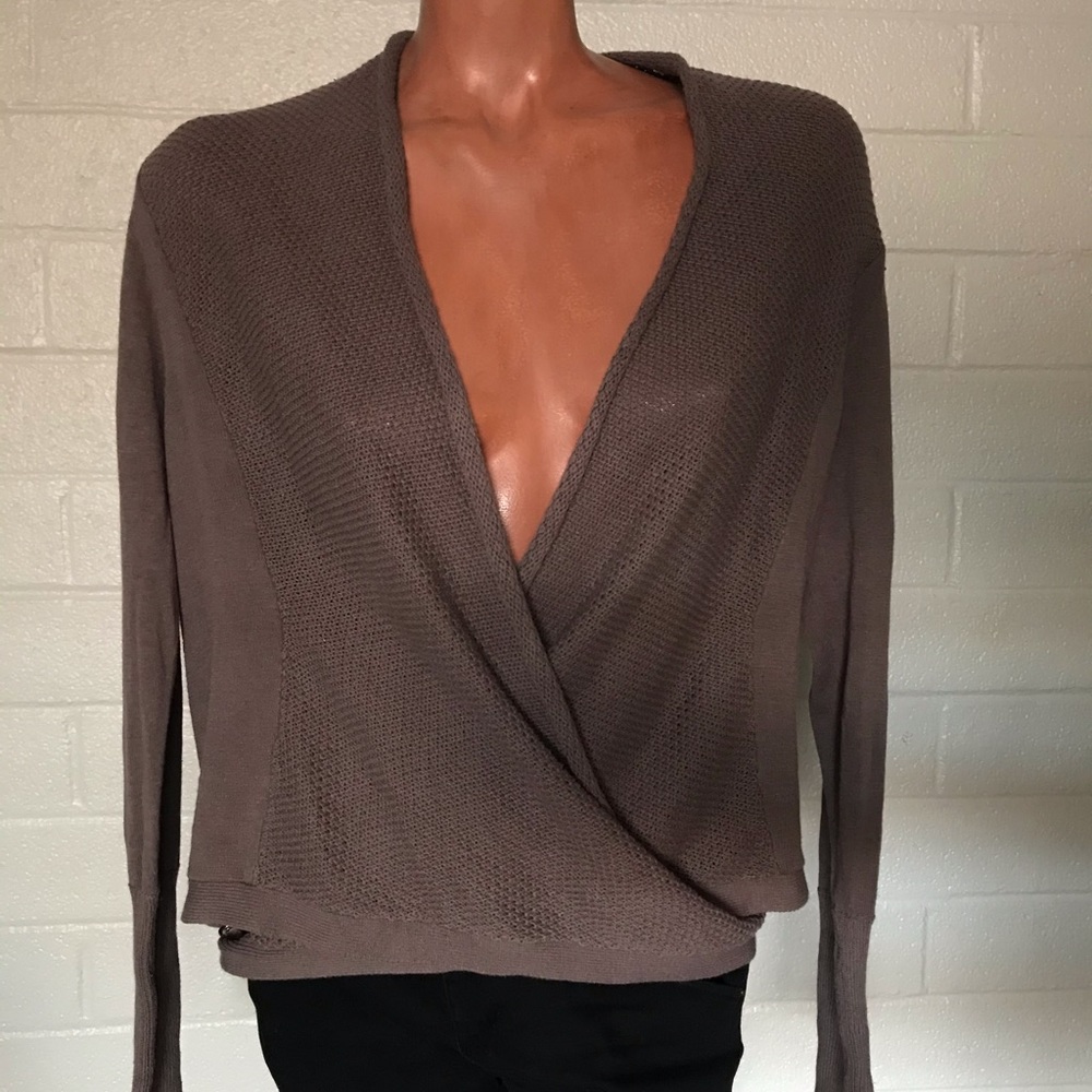 Anthropologie Moth Twist Front Wrap Sweater Size L